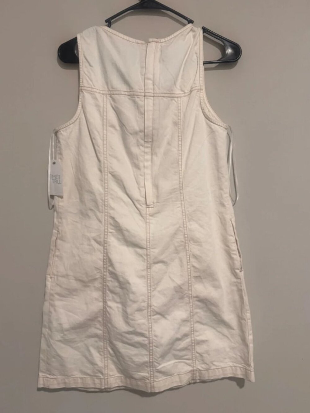 Time and Tru Cream Sleeveless Mini A-Line Dress